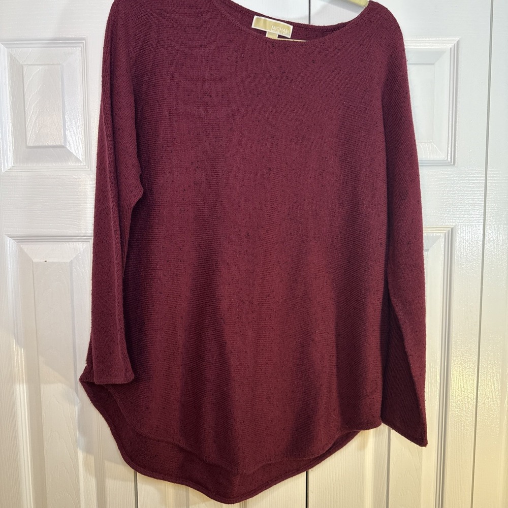 Michael Kors Knit Tunic Sweater Long Sleeve High Low Hem Women's Size L
